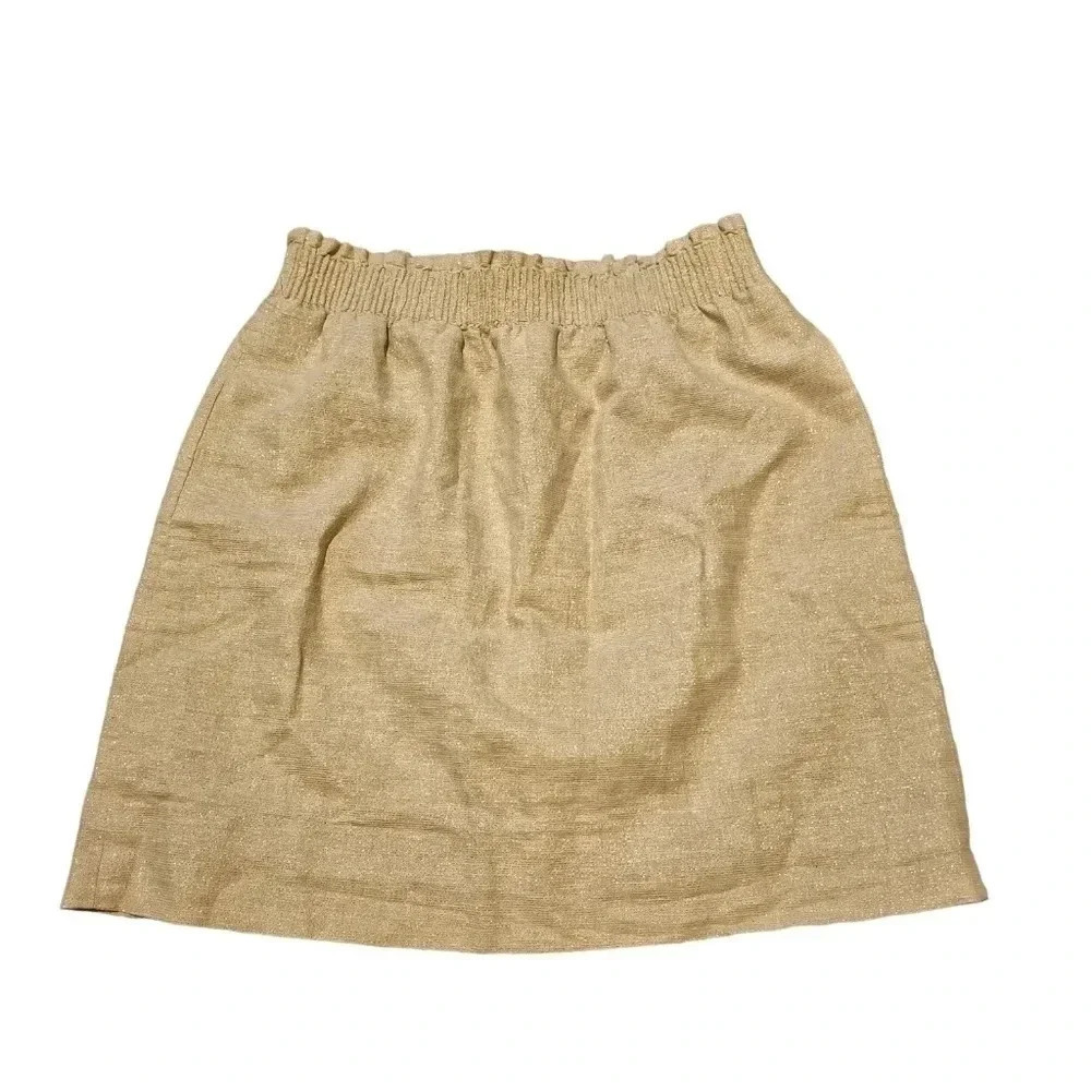 J. Crew Mini Paperbag Skirt - Size‎ 0 - Gold/Metallic
